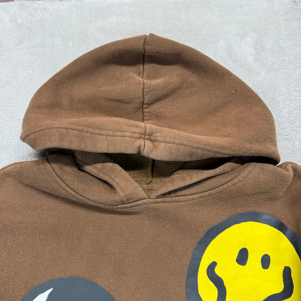PacSun Sweatshirt Men's Medium Hoodie Brown Smiley Yin Yang One Love Streetwear - Picture 4 of 9